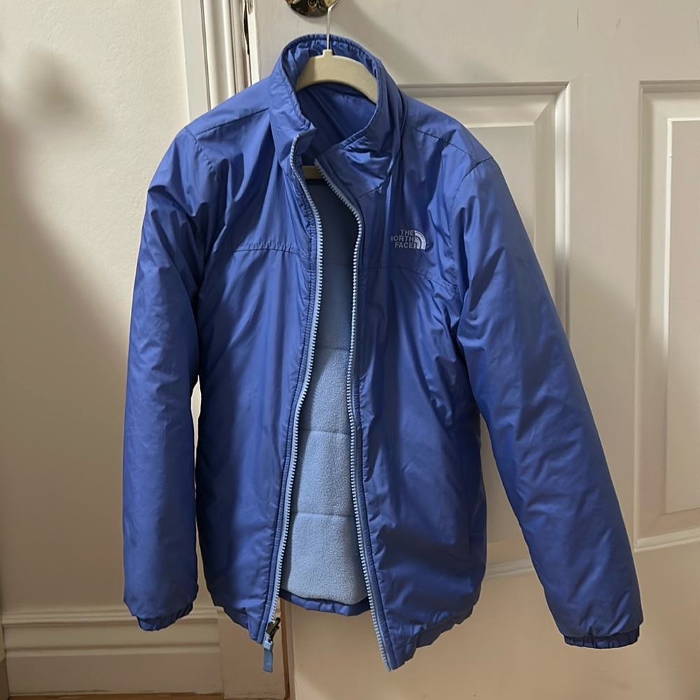 North face reversible fleece jacket